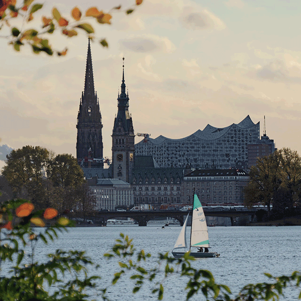 Utsikt över Hamburg, flyg till Hamburg med Norwegian