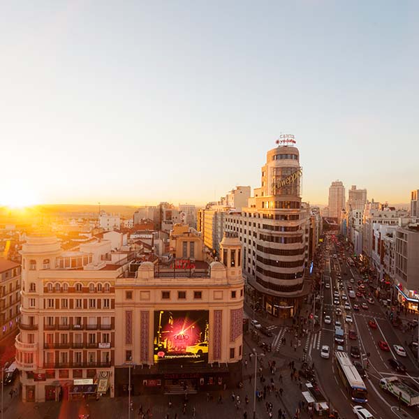 Utsikt över Madrid, flyg till Madrid med Norwegian