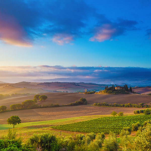Utsikt över Toscana, flyg till Pisa-Toscana med Norwegian